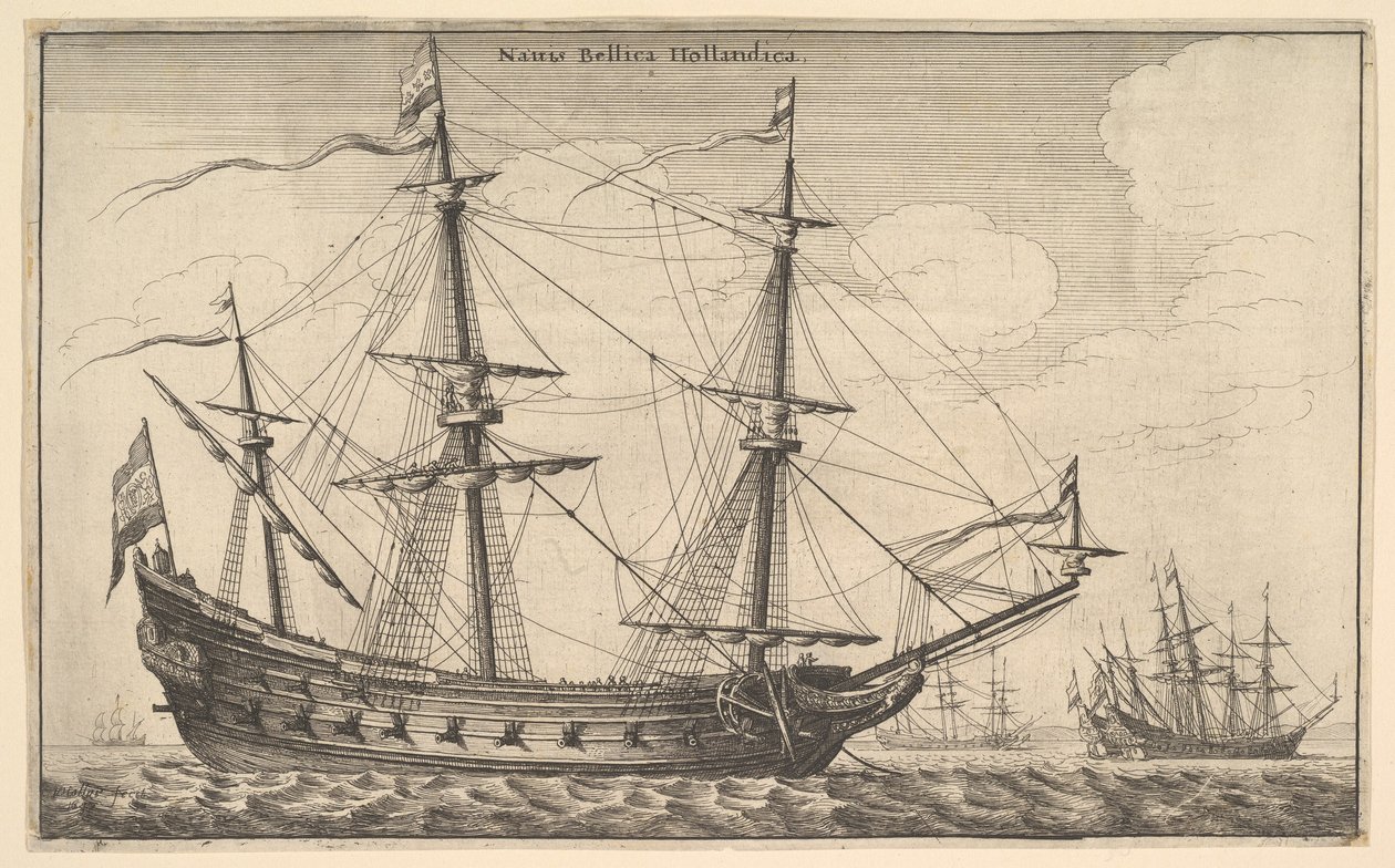 Holenderski okręt wojenny, 1647. autorstwa Wenceslaus Hollar