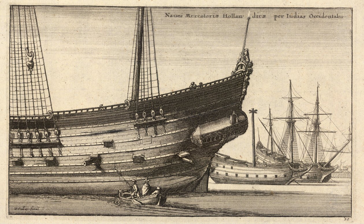 Holenderski Indianin Zachodni. Stan 2 autorstwa Wenceslaus Hollar