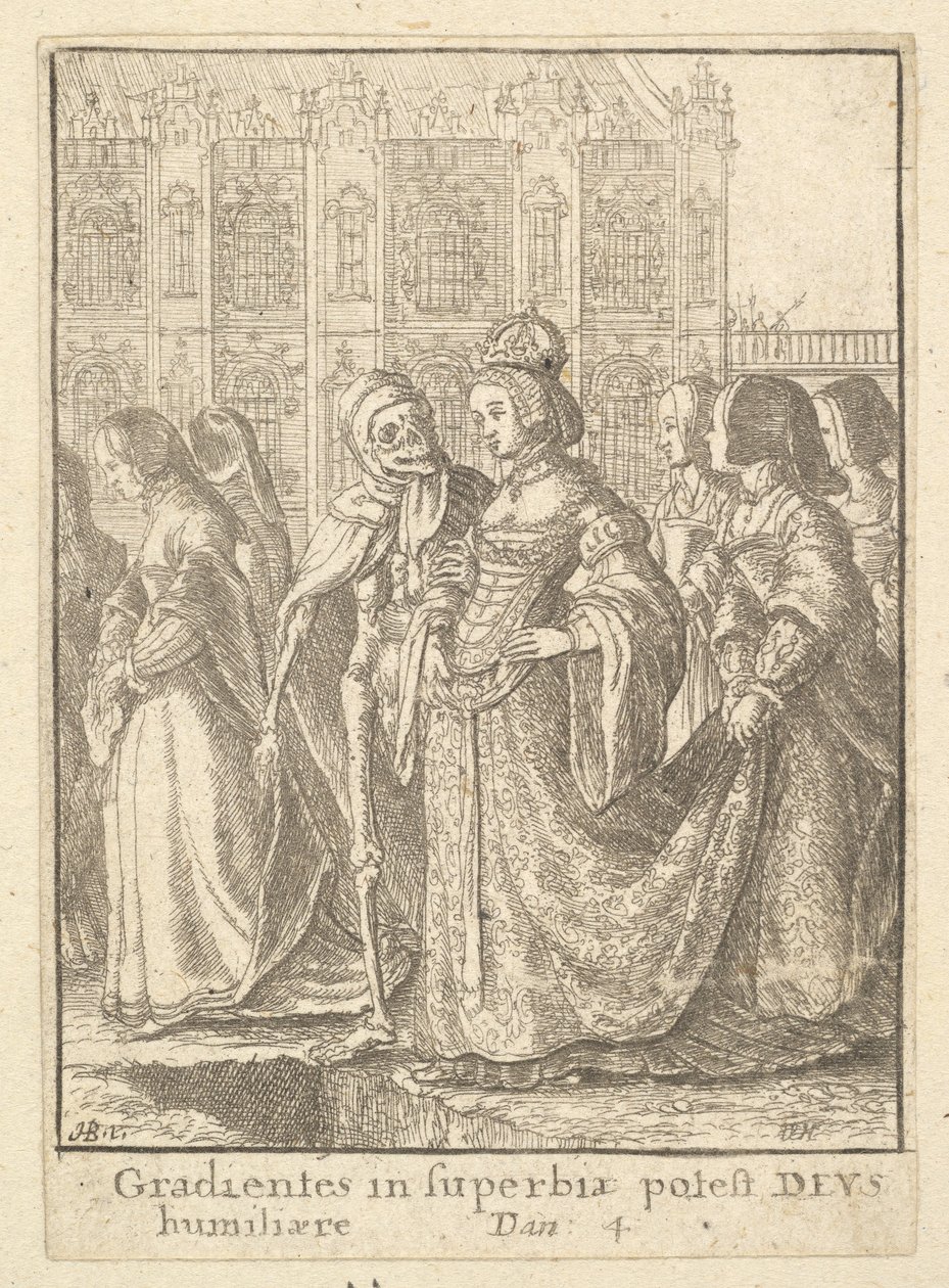 Cesarzowa, z Tańca Śmierci, 1651. autorstwa Wenceslaus Hollar