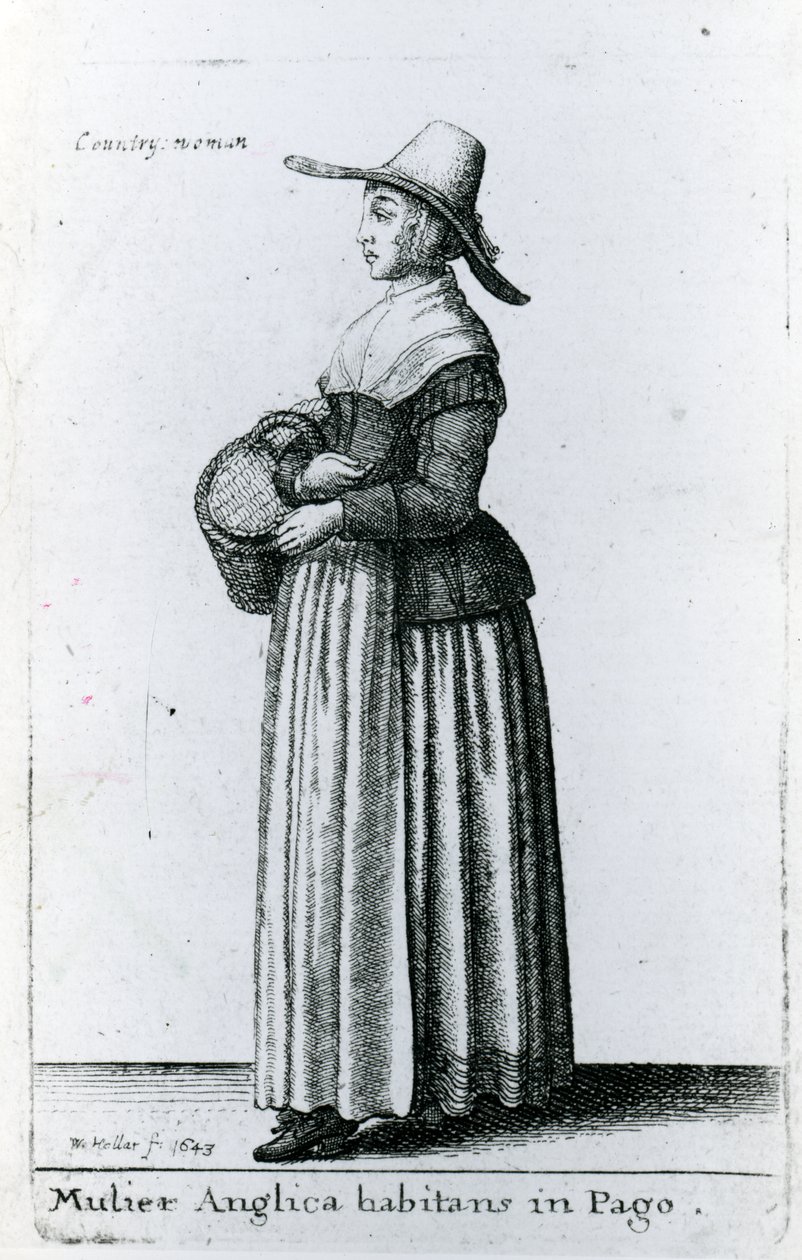 Angielska kobieta wiejska, 1643 autorstwa Wenceslaus Hollar
