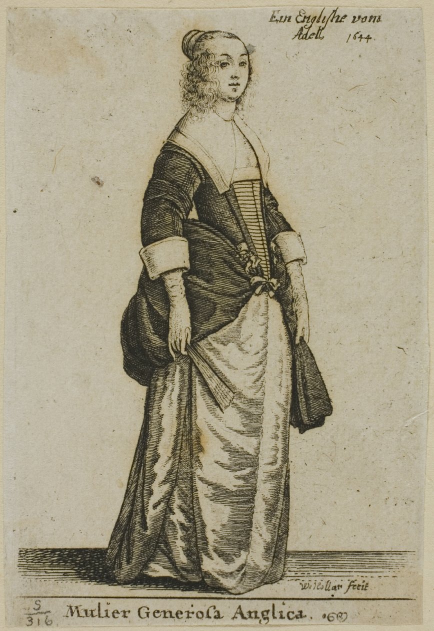 angielska dżentelmenka autorstwa Wenceslaus Hollar