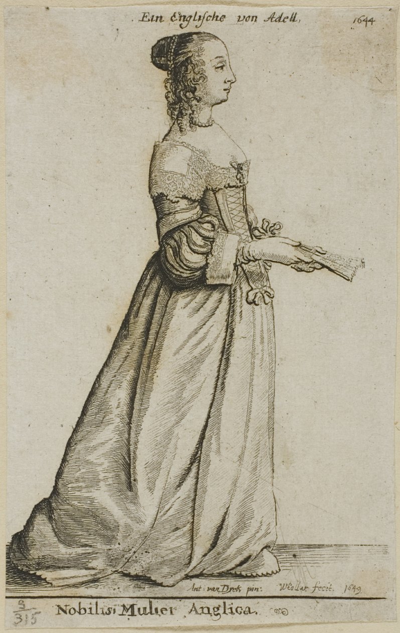 angielska szlachcianka autorstwa Wenceslaus Hollar