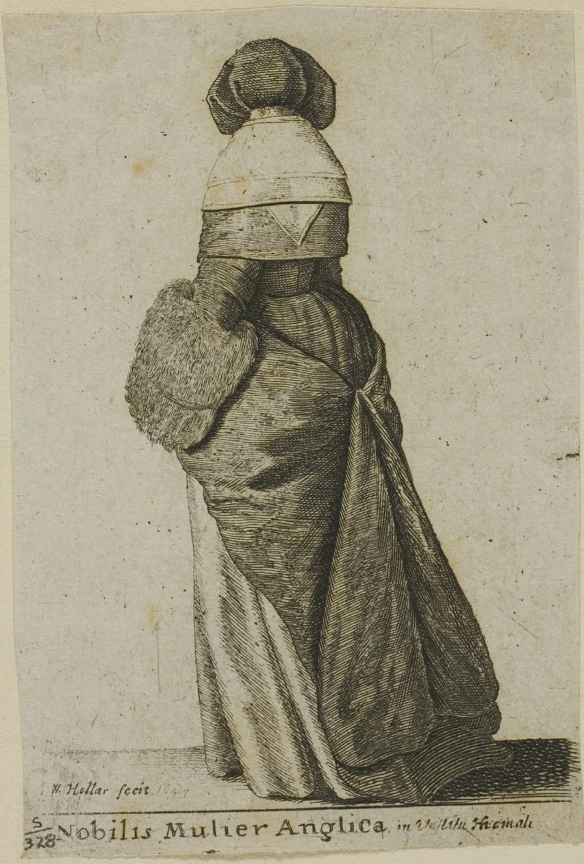 Angielska szlachcianka w zimowej odzieży autorstwa Wenceslaus Hollar
