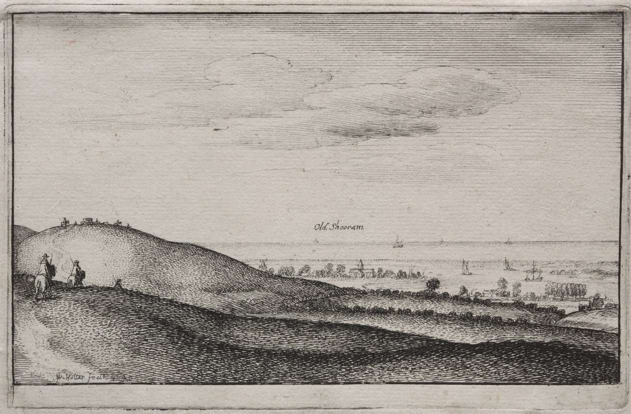 Widoki angielskie: Old Shoreham autorstwa Wenceslaus Hollar