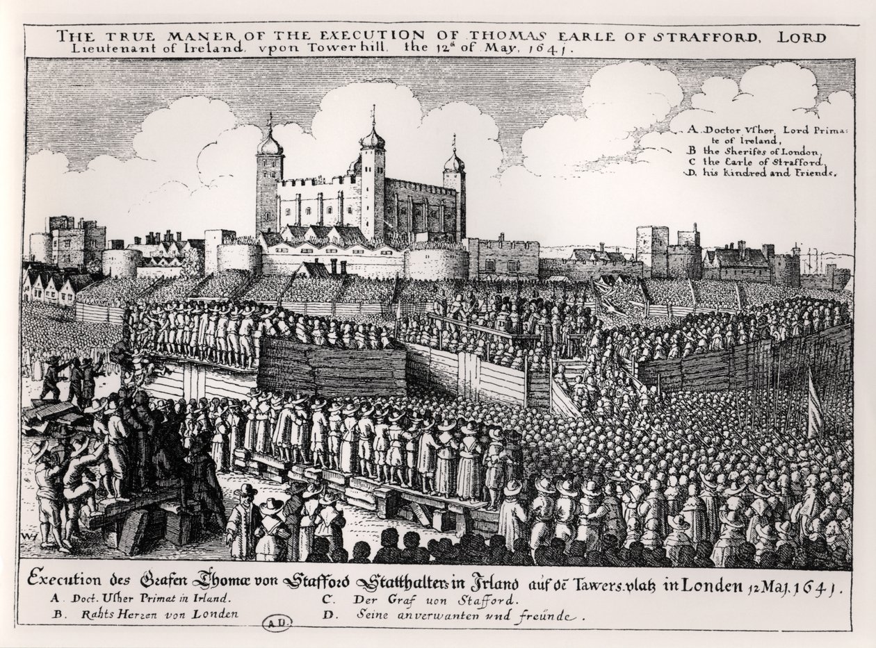 Egzekucja Strafforda, 12 maja 1641 r. (rycina) (zdjęcie czarno-białe) autorstwa Wenceslaus Hollar