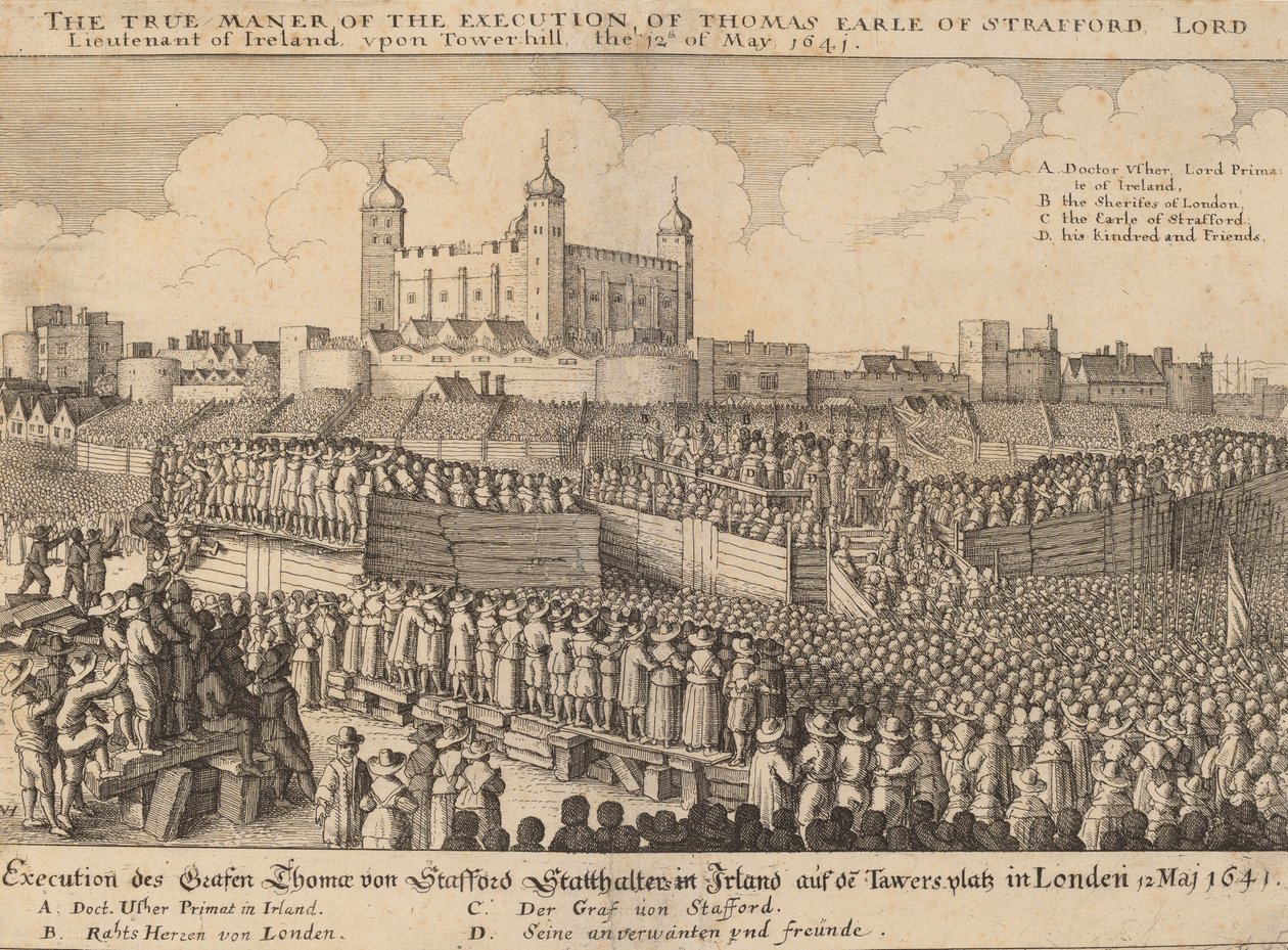 Egzekucja Thomasa Wentwortha, 1641. autorstwa Wenceslaus Hollar