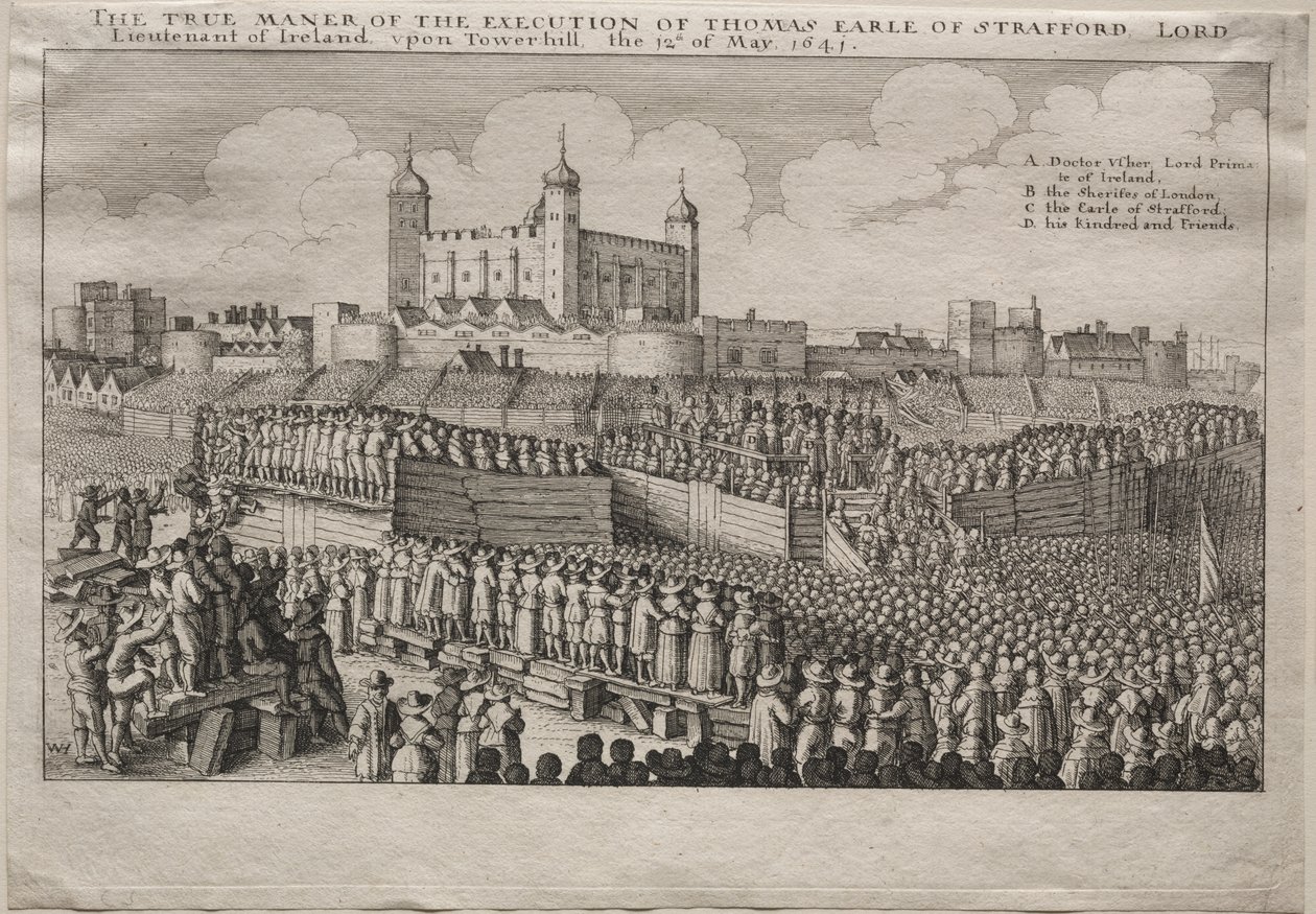 Egzekucja hrabiego Strafford autorstwa Wenceslaus Hollar