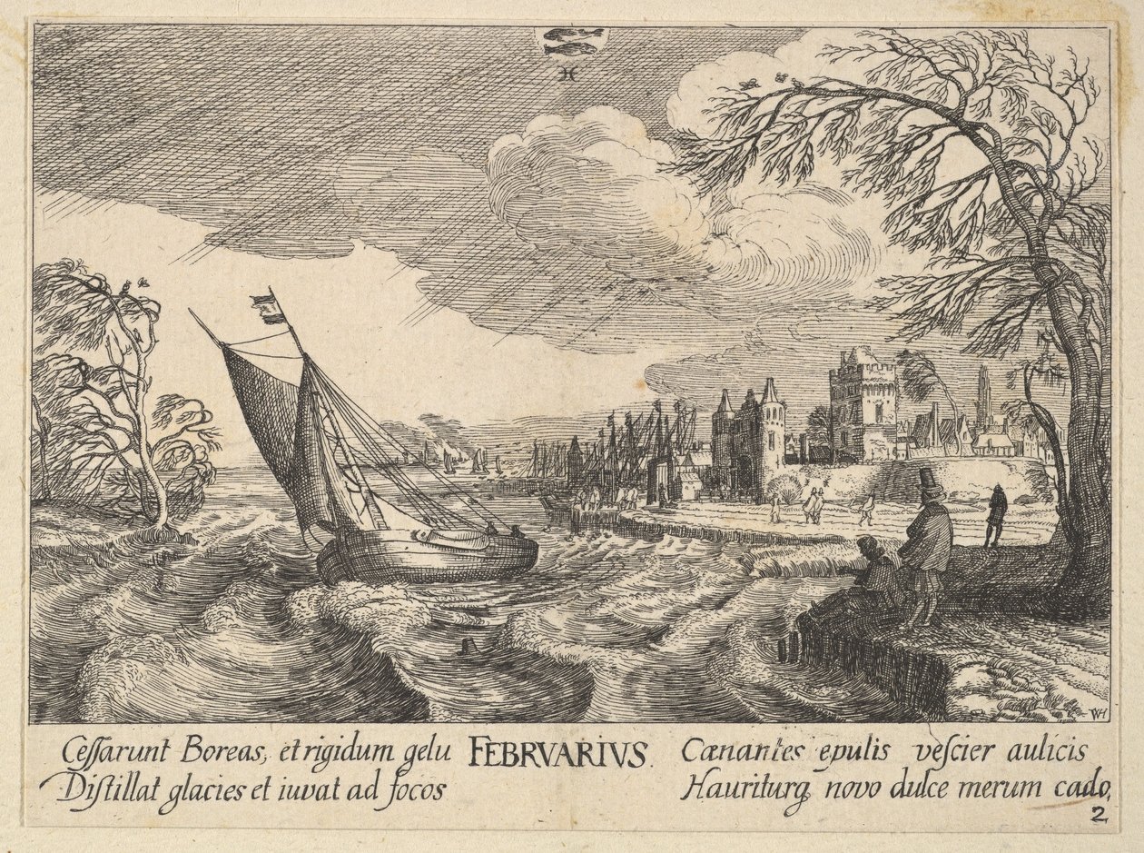 1628-29 lutego. autorstwa Wenceslaus Hollar