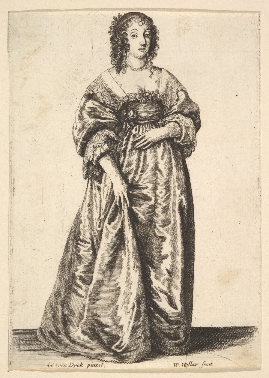 Figura stojącej damy, 1625-77. autorstwa Wenceslaus Hollar