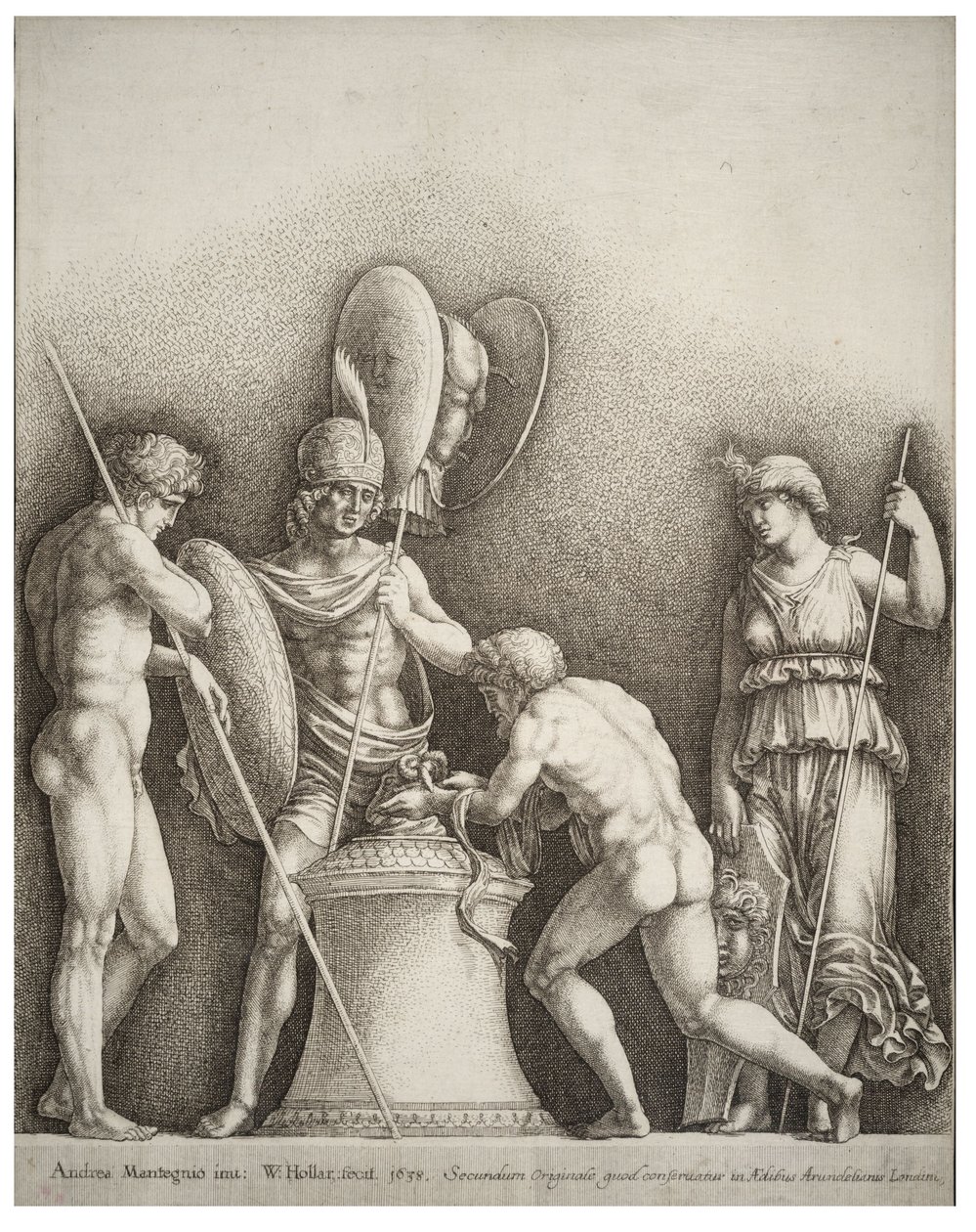 Cztery klasyczne postacie, według Mantegna autorstwa Wenceslaus Hollar