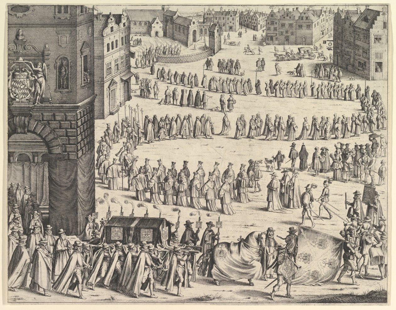 Pogrzeb generała Johana Baptiste von Taxis, 1645. autorstwa Wenceslaus Hollar