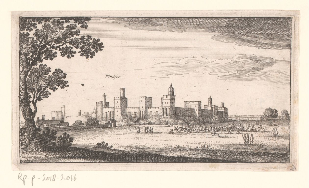 Widok na zamek Windsor Krajobrazy i pejzaże miejskie (tytuł serii) Amoenissimi Aliquot Locorum w Diversis Province Iacetium Prospectus (tytuł serii) autorstwa Wenceslaus Hollar