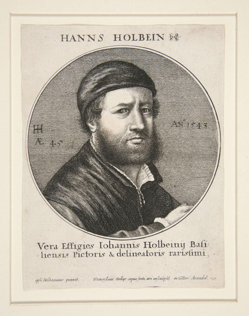 Hans Holbein Młodszy (1497/8–1543) autorstwa Wenceslaus Hollar