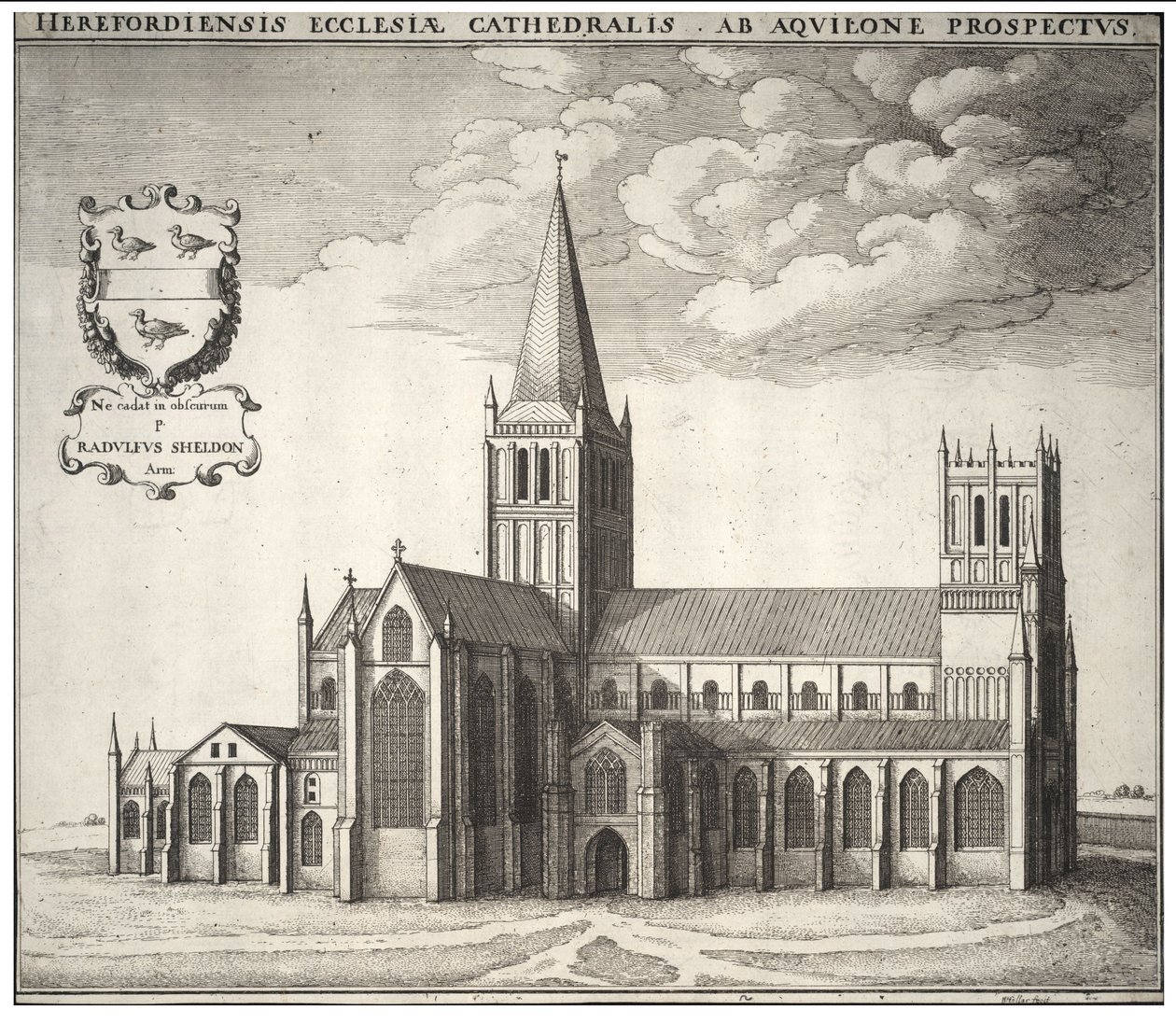 Katedra w Hereford autorstwa Wenceslaus Hollar