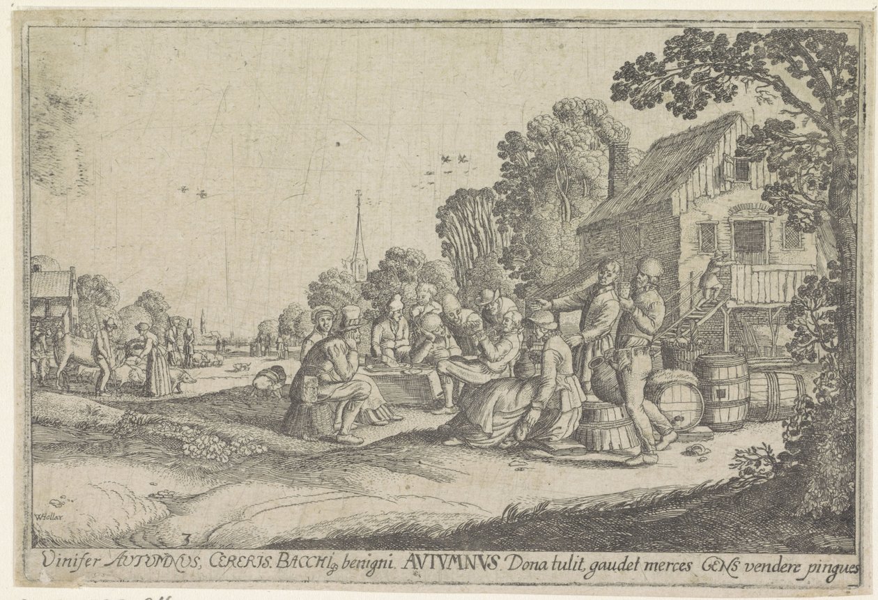 Jesień Jesień (tytuł na obiekcie) Cztery pory roku (tytuł serii) autorstwa Wenceslaus Hollar