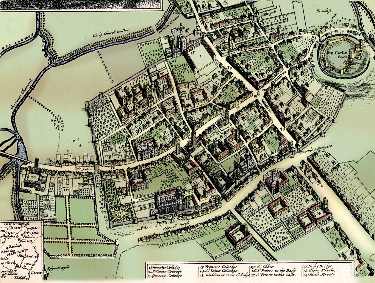 Plan Hollarów Oksfordu, c1643 autorstwa Wenceslaus Hollar