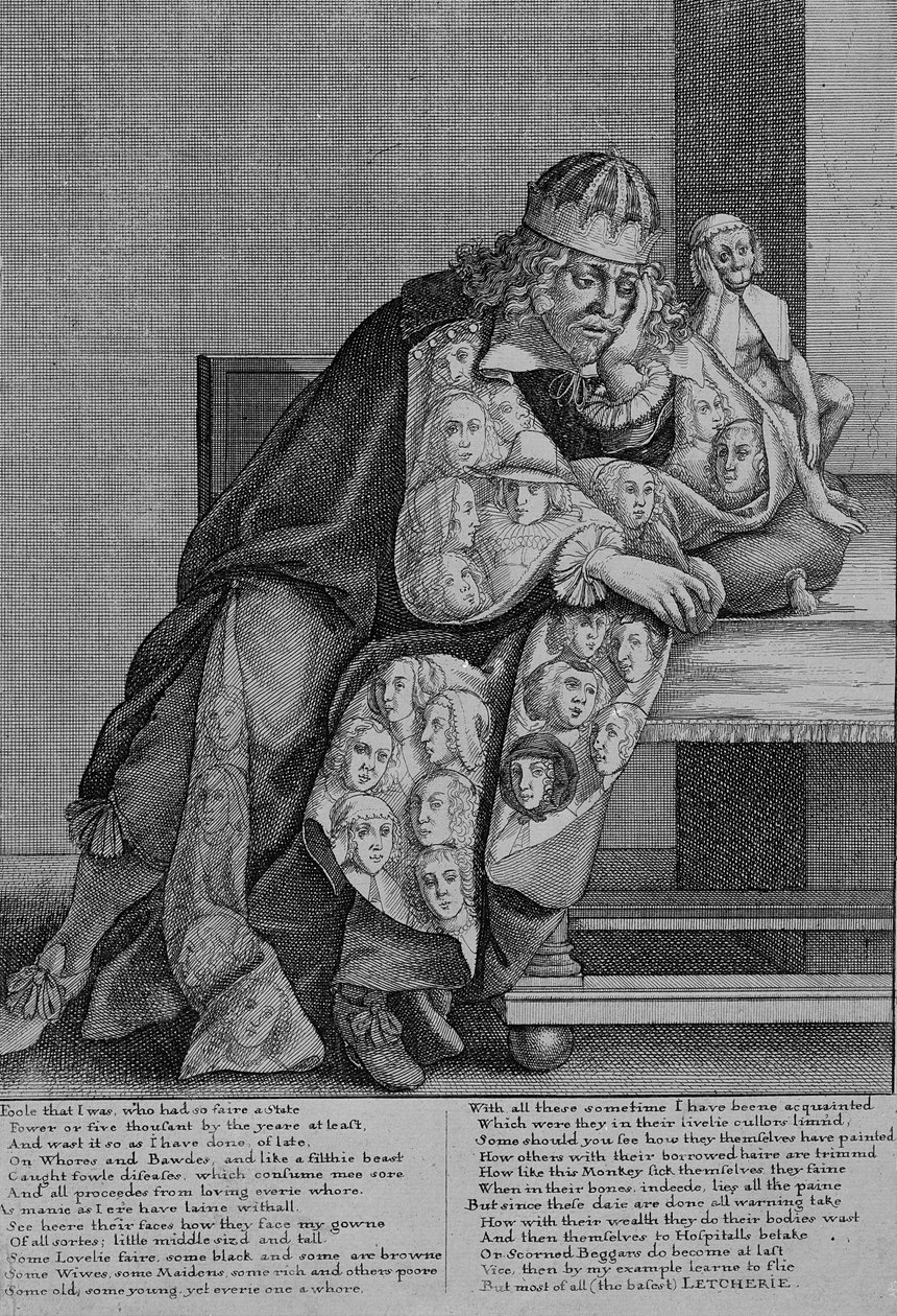 Ilustracja do wiersza Thomasa Killigrewa „Letcherie”, c.1664 autorstwa Wenceslaus Hollar