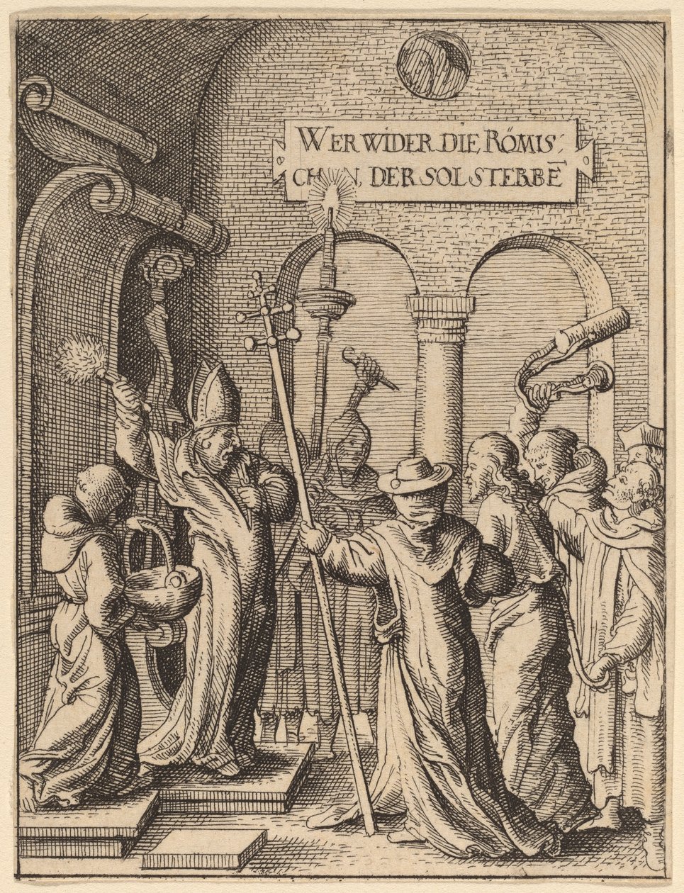 Jezus przed Kajfaszem autorstwa Wenceslaus Hollar