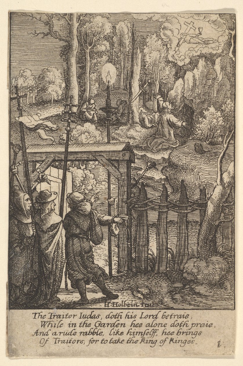 Jezus na Górze Oliwnej, 1625-77. autorstwa Wenceslaus Hollar