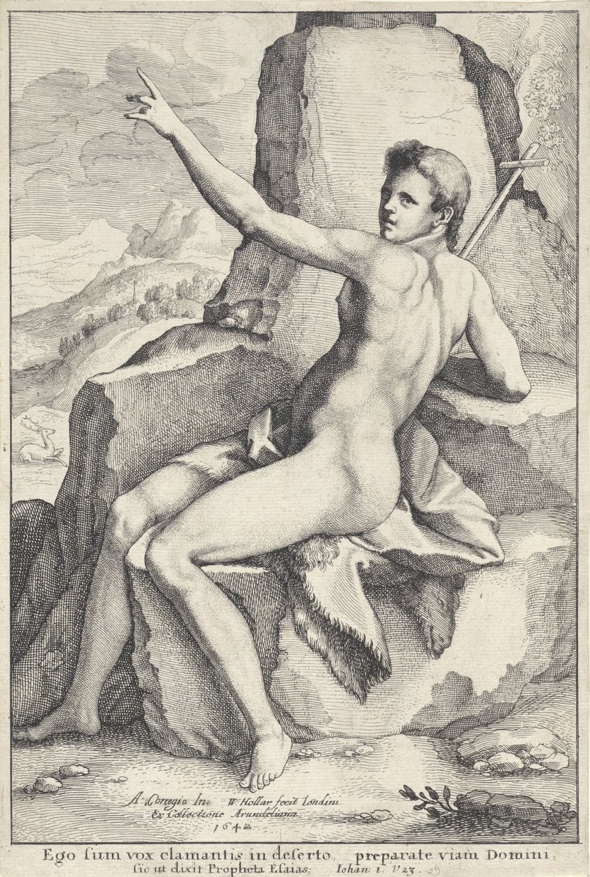 Jan Chrzciciel na pustyni autorstwa Wenceslaus Hollar