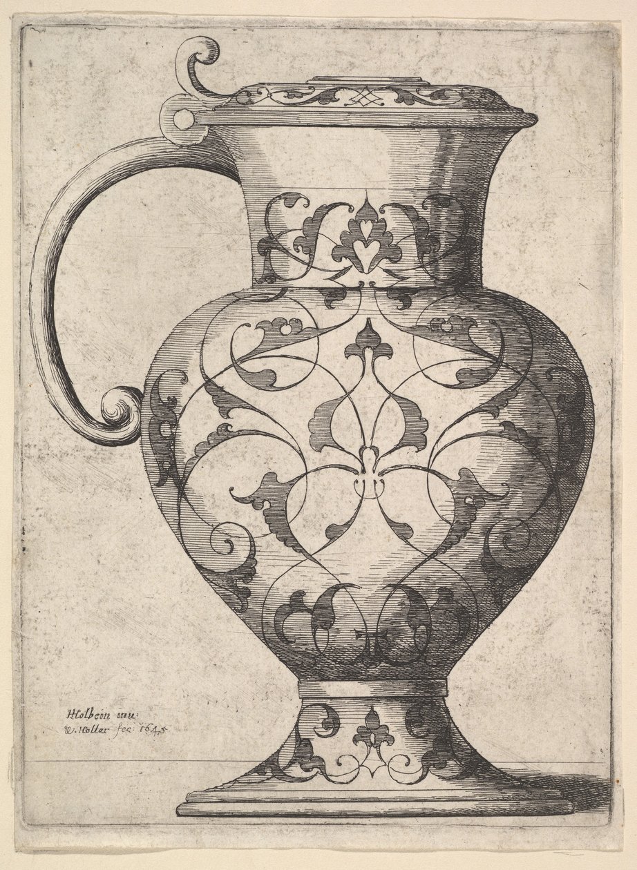 Dzbanek zdobiony arabeskami, 1645. autorstwa Wenceslaus Hollar
