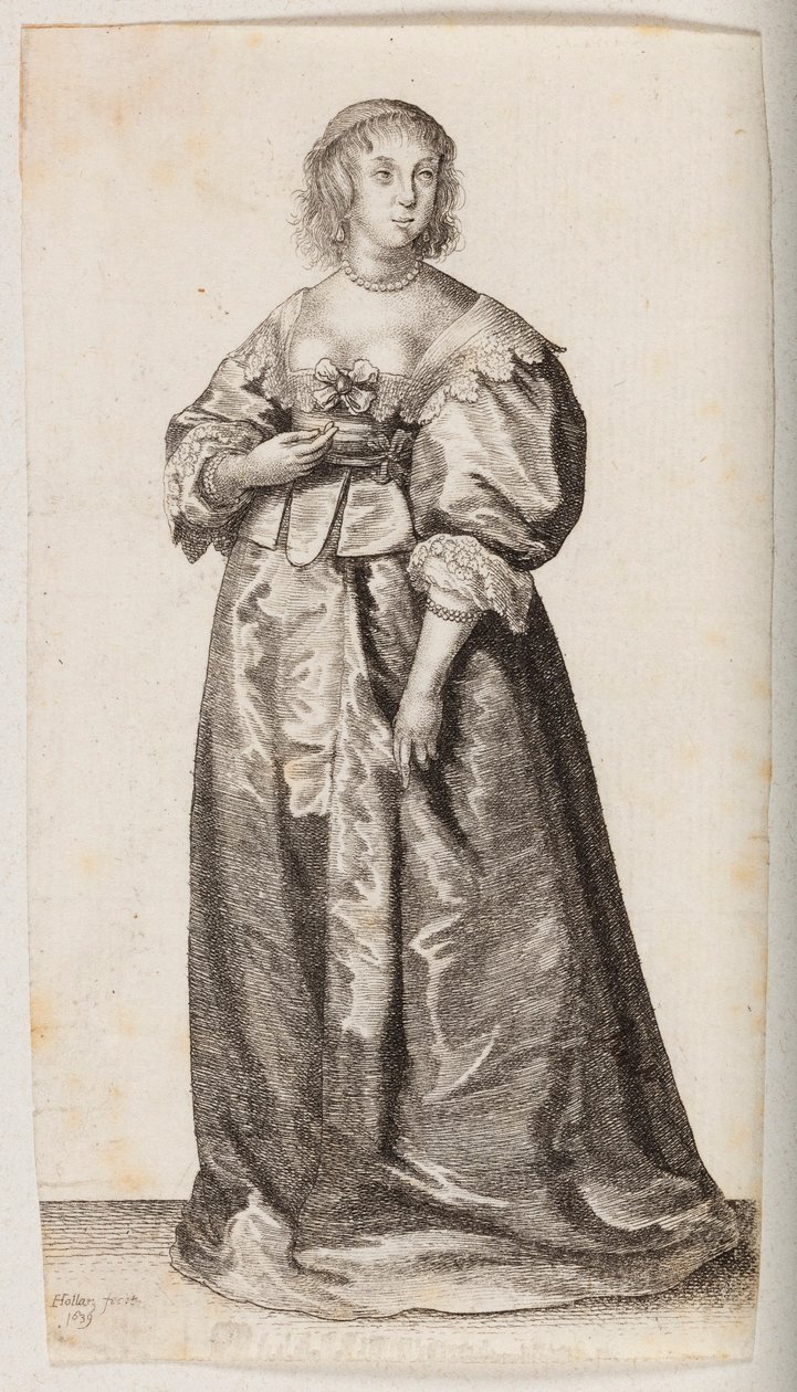 Kobieta z naszyjnikiem i bransoletką z pereł autorstwa Wenceslaus Hollar