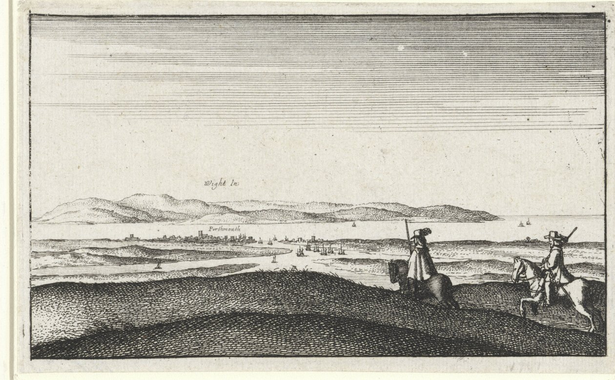 Krajobraz z widokiem na wyspę Wight autorstwa Wenceslaus Hollar