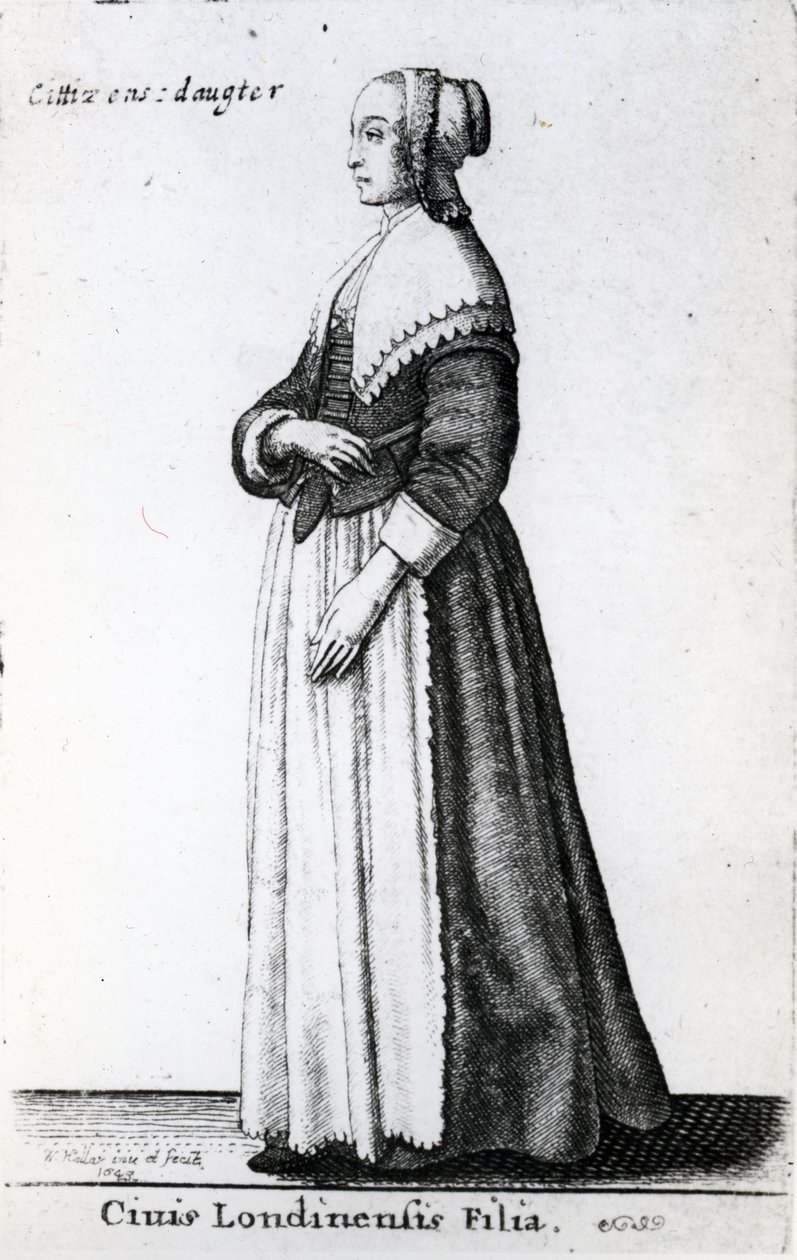 Córka obywatela Londynu, 1643 autorstwa Wenceslaus Hollar