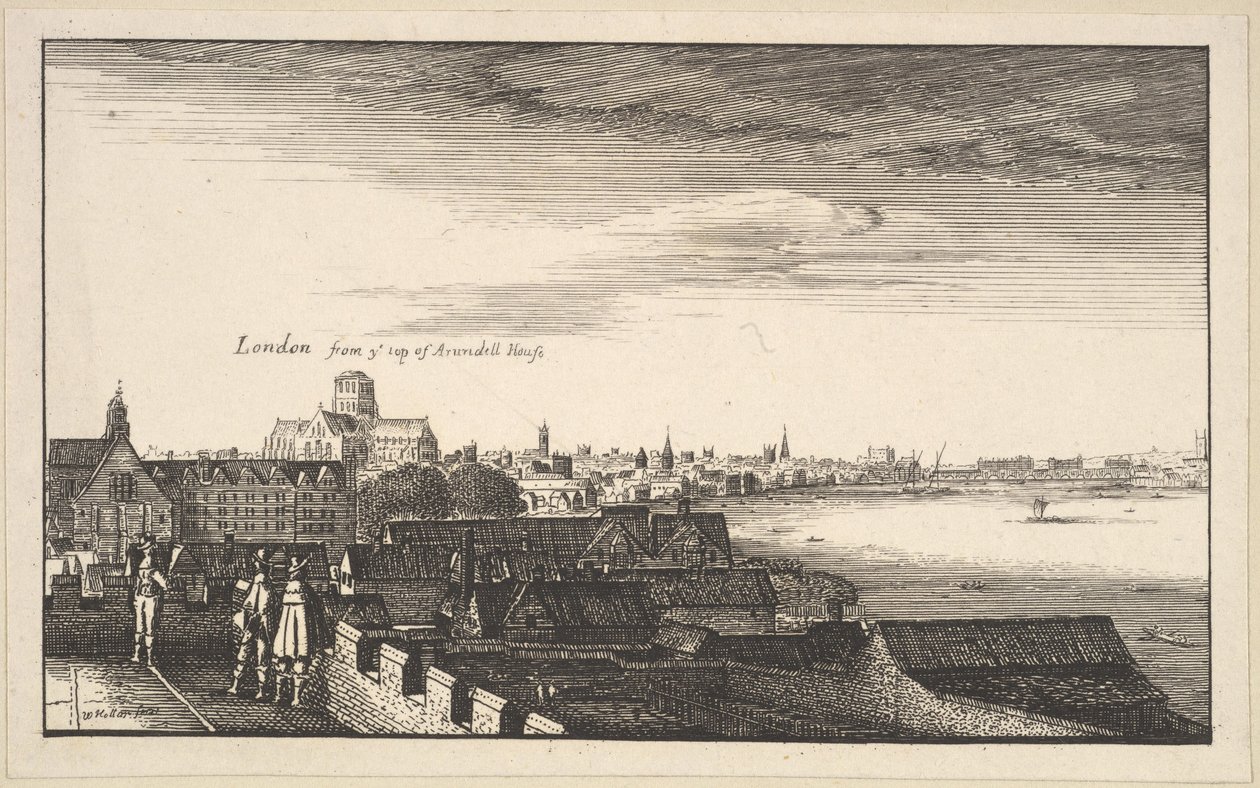 Londyn z Arundel House, kopia, XVII w. . autorstwa Wenceslaus Hollar