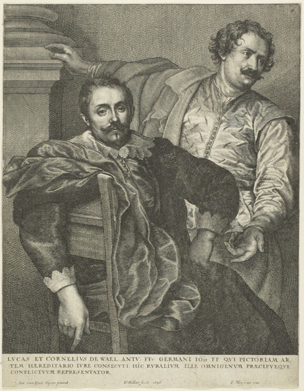 Łukasz i Cornelis z Wael autorstwa Wenceslaus Hollar