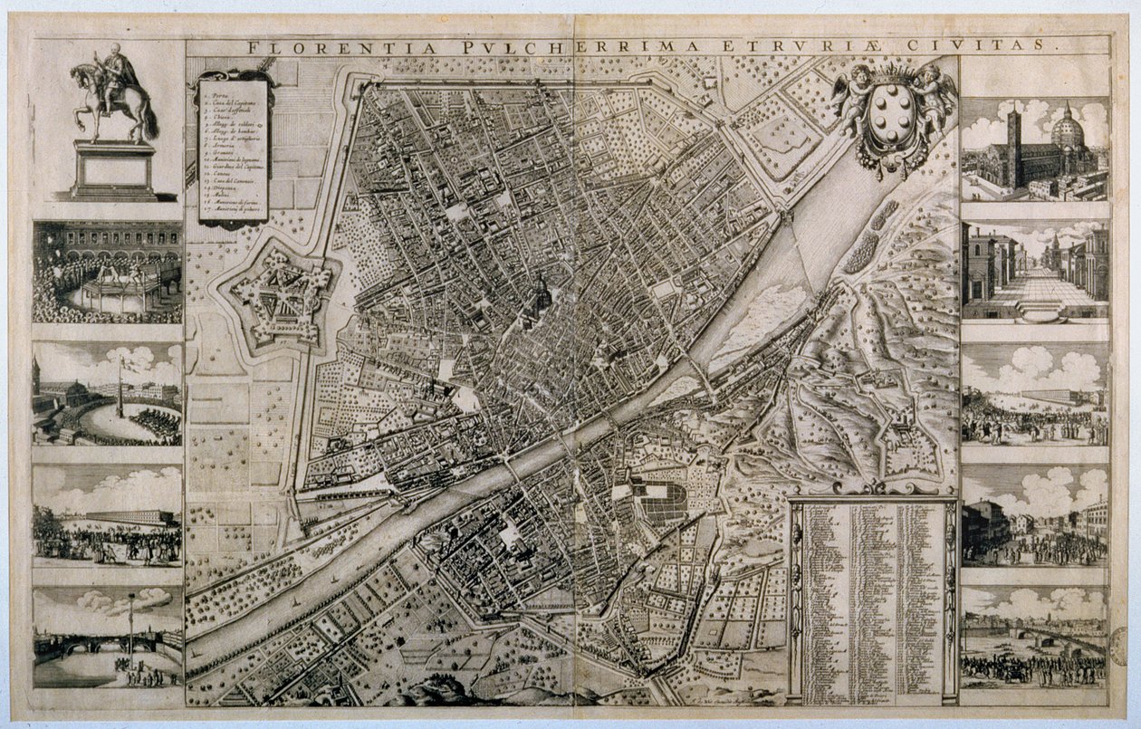 Mapa miasta Florencja autorstwa Wenceslaus Hollar