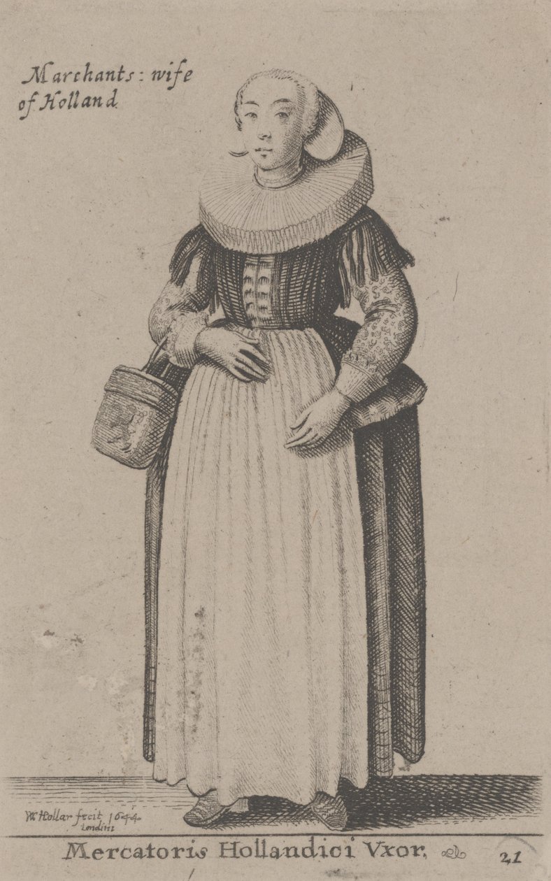 Marchants Wife of Holland (żona holenderskiego kupca) autorstwa Wenceslaus Hollar