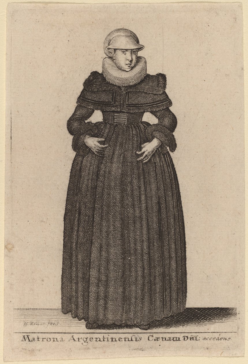 Matrona Argentyńska Wieczerza Dnia Zbliża się od Nimf) autorstwa Wenceslaus Hollar