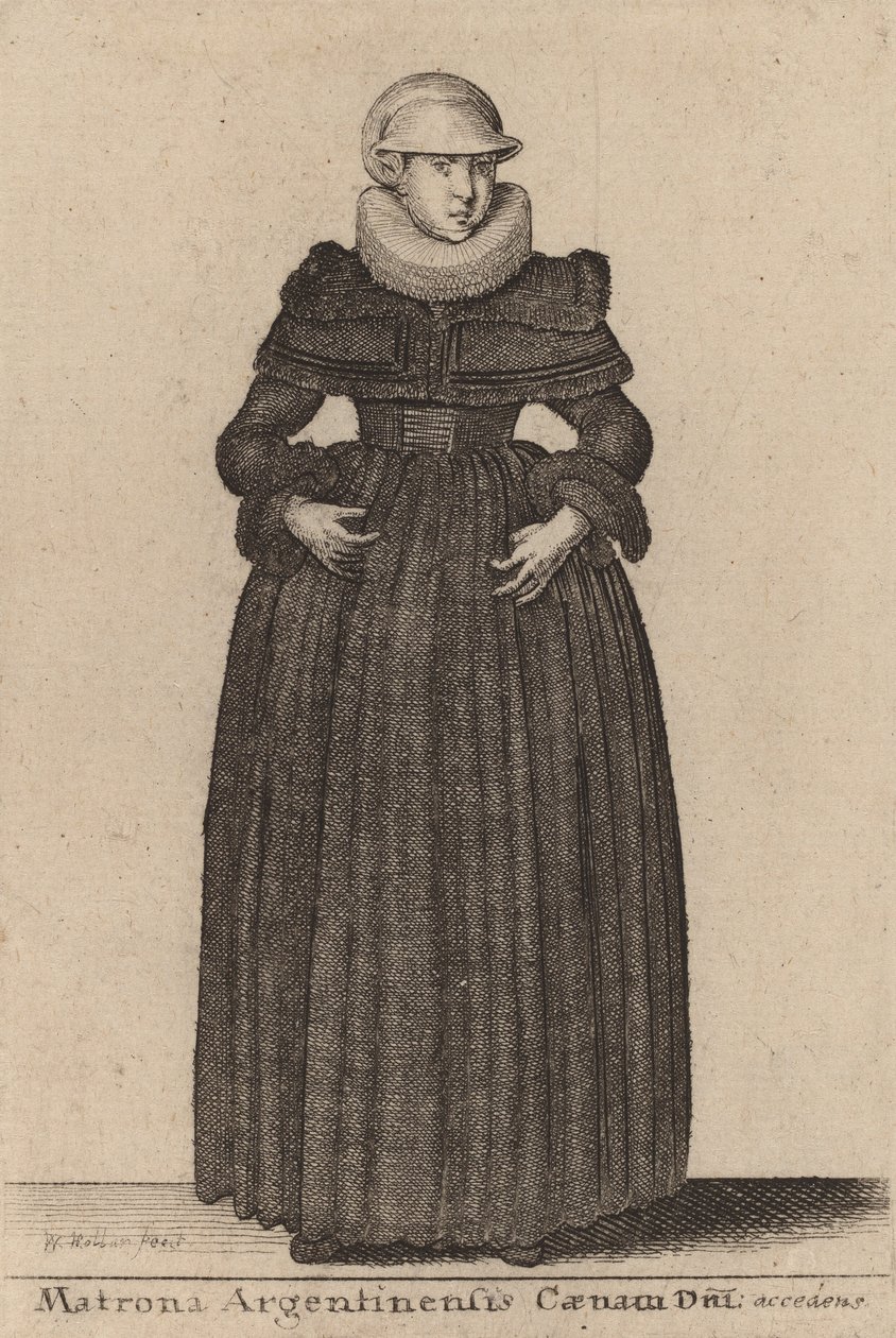 Matrona Argentyńska Wieczerza Dnia Zbliża się od Nimf. autorstwa Wenceslaus Hollar