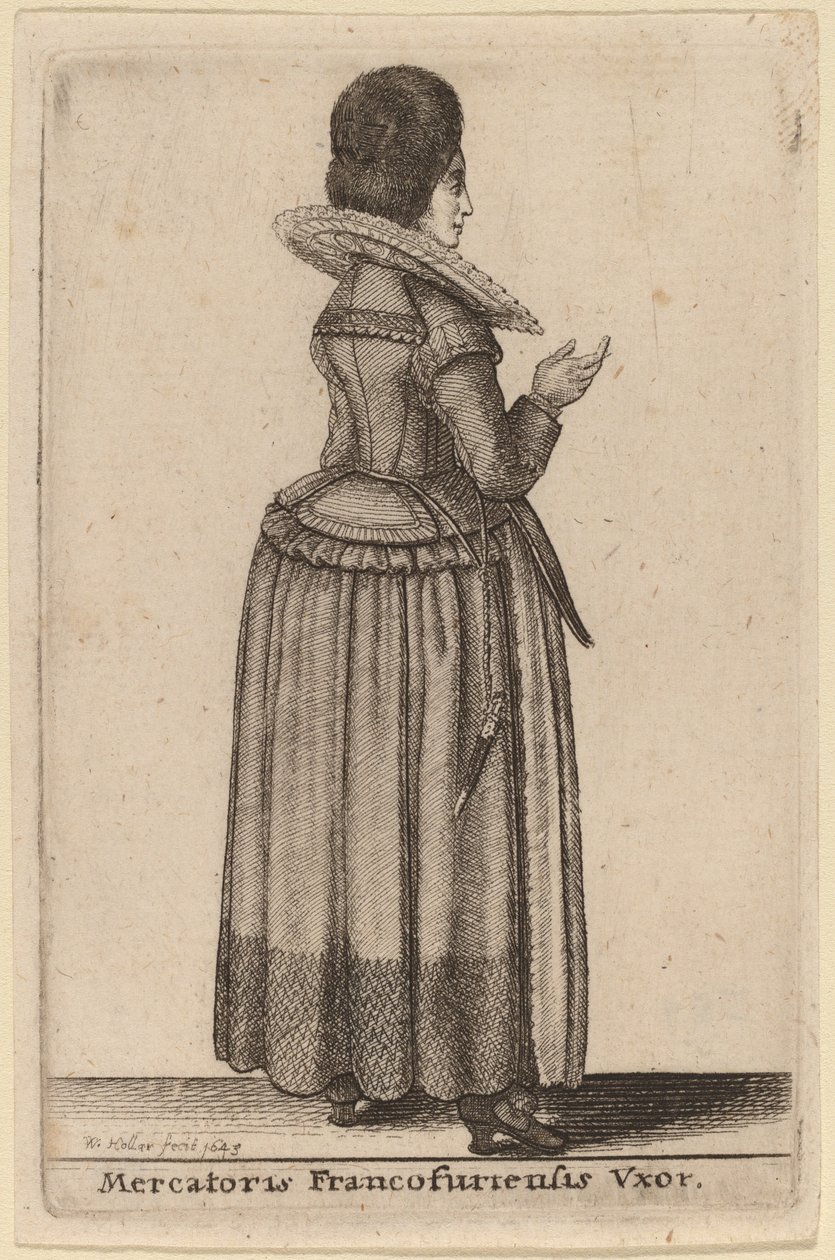 Żona kupca z Frankfurtu autorstwa Wenceslaus Hollar