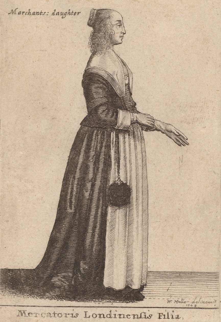 Córka kupca londyńskiego, 1643. autorstwa Wenceslaus Hollar