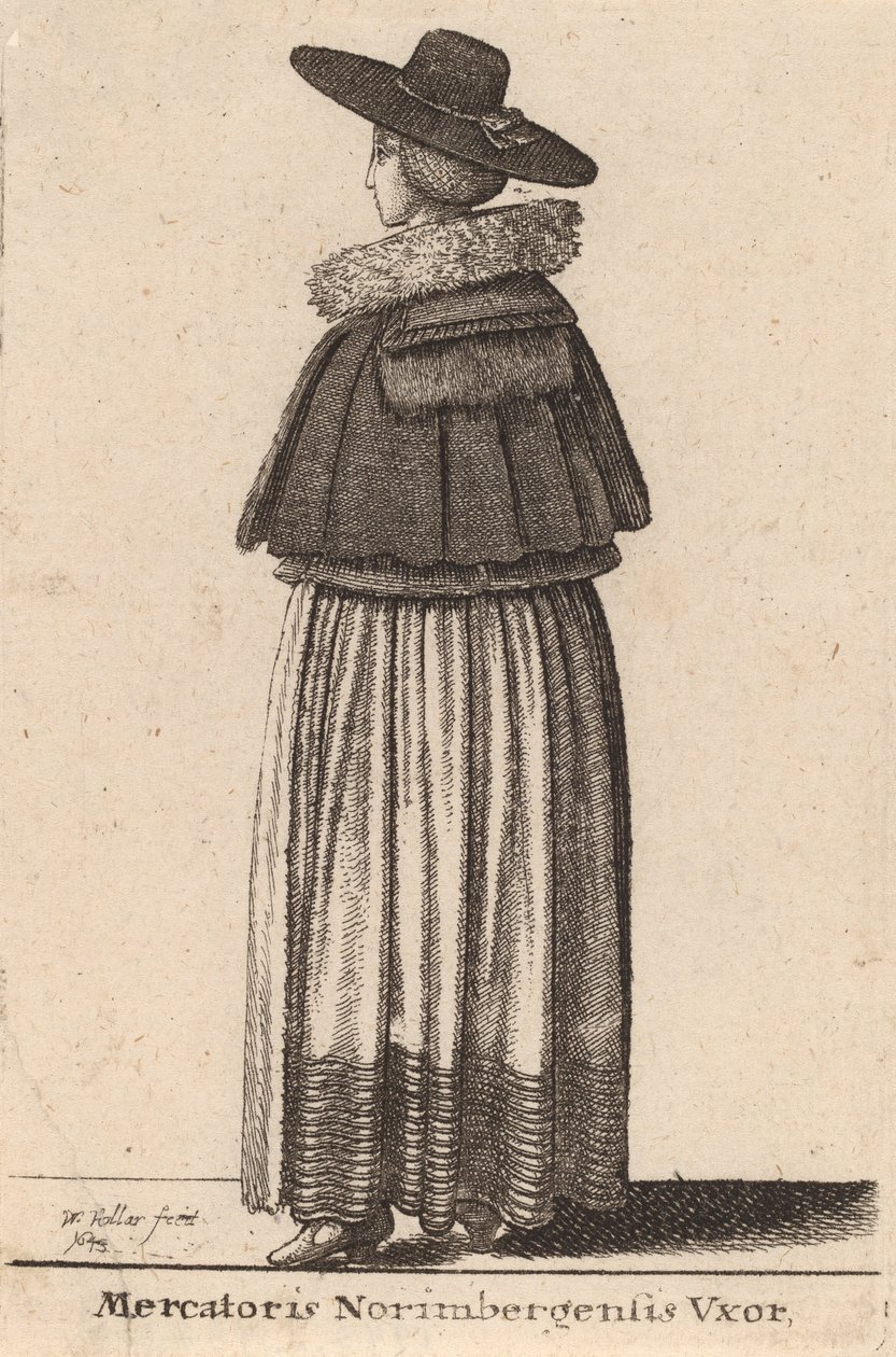 Żona kupca norymberskiego, 1643. autorstwa Wenceslaus Hollar
