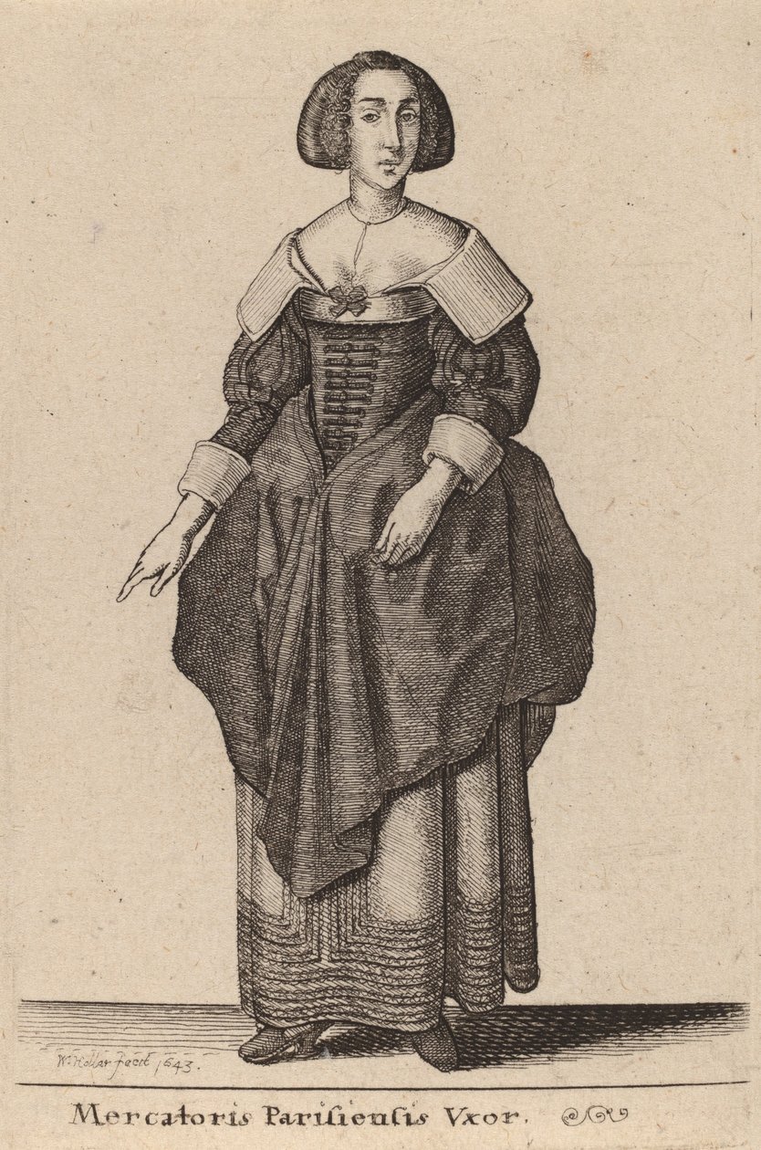 Żona kupca paryskiego, 1643. autorstwa Wenceslaus Hollar