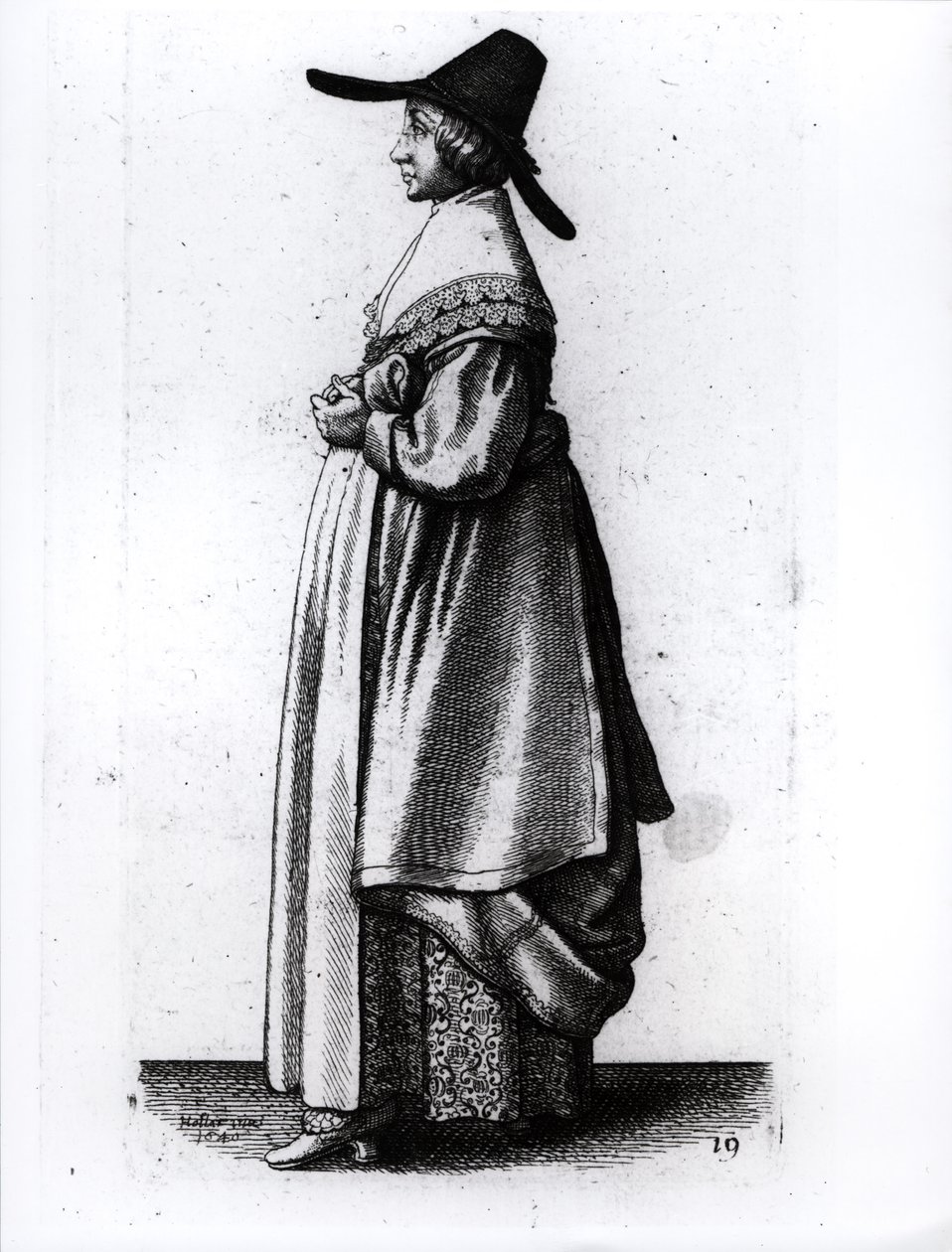 Żona kupca, 1640 autorstwa Wenceslaus Hollar