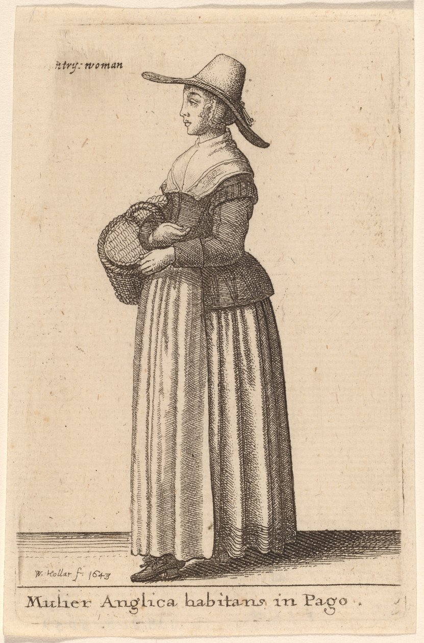 Angielka mieszkająca na wsi autorstwa Wenceslaus Hollar