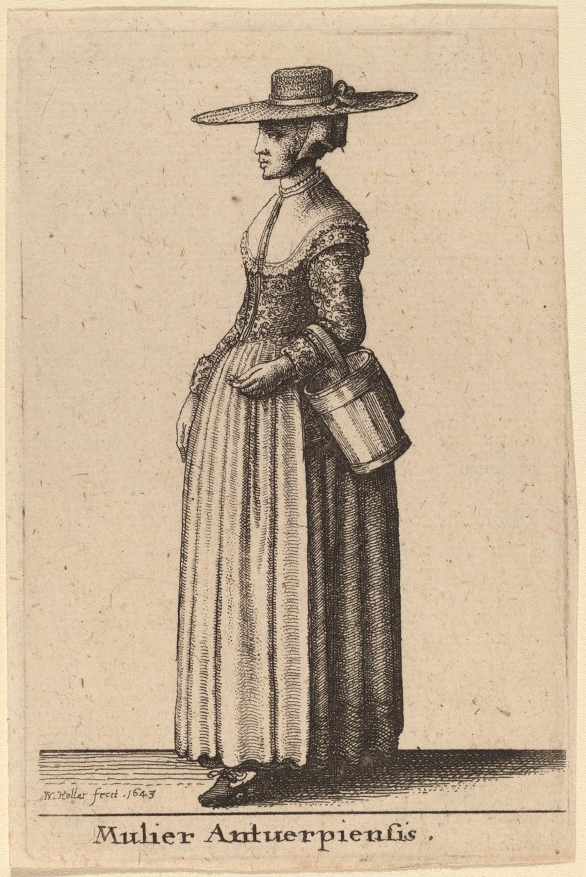 Kobieta z Antwerpii autorstwa Wenceslaus Hollar