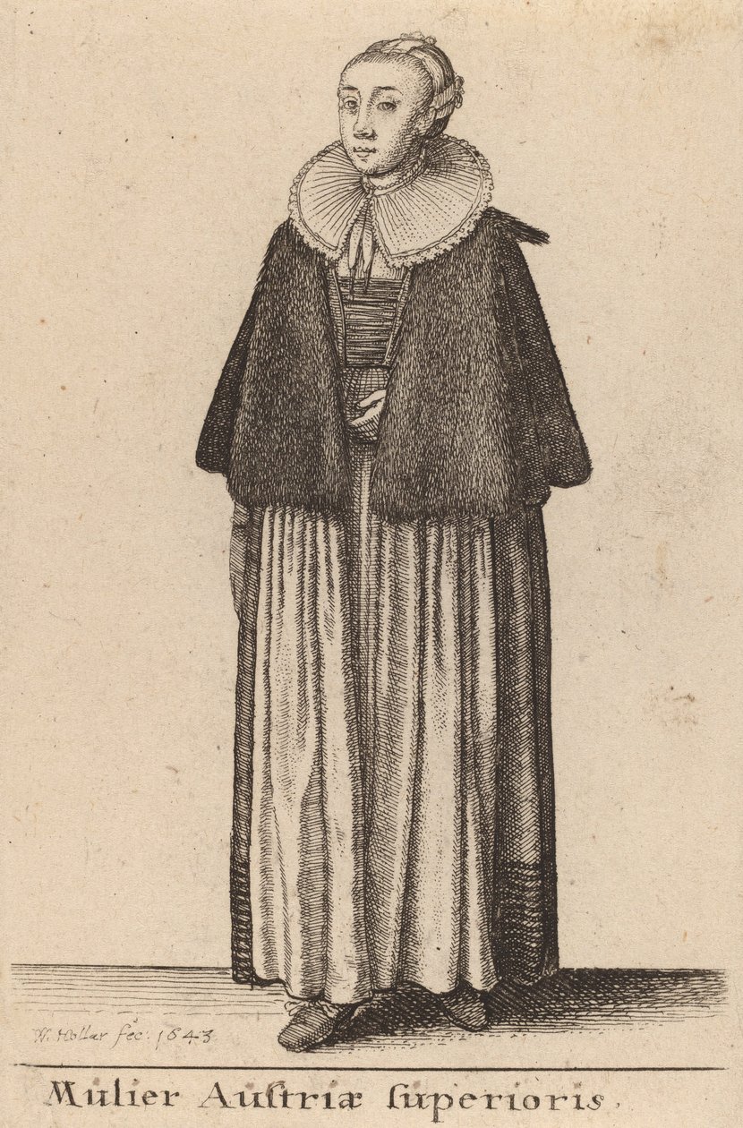Kobieta z Górnej Austrii, 1643. autorstwa Wenceslaus Hollar