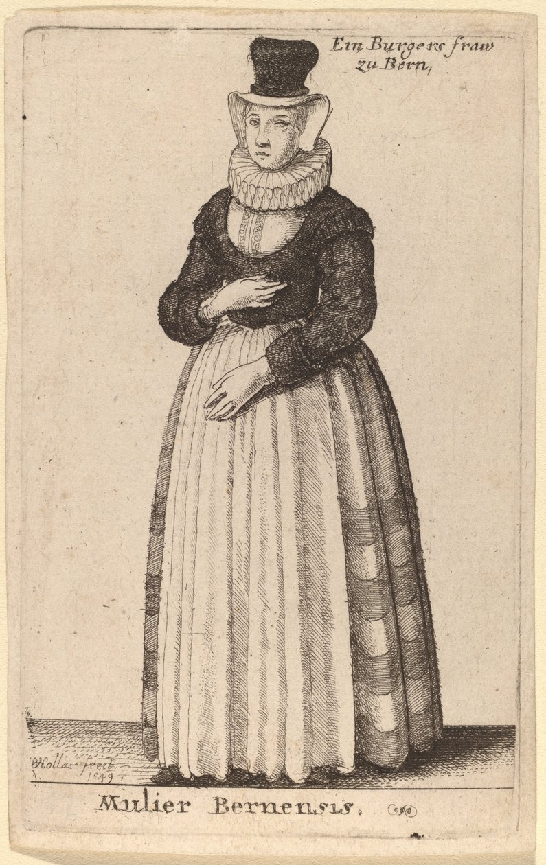 Berneńska kobieta autorstwa Wenceslaus Hollar