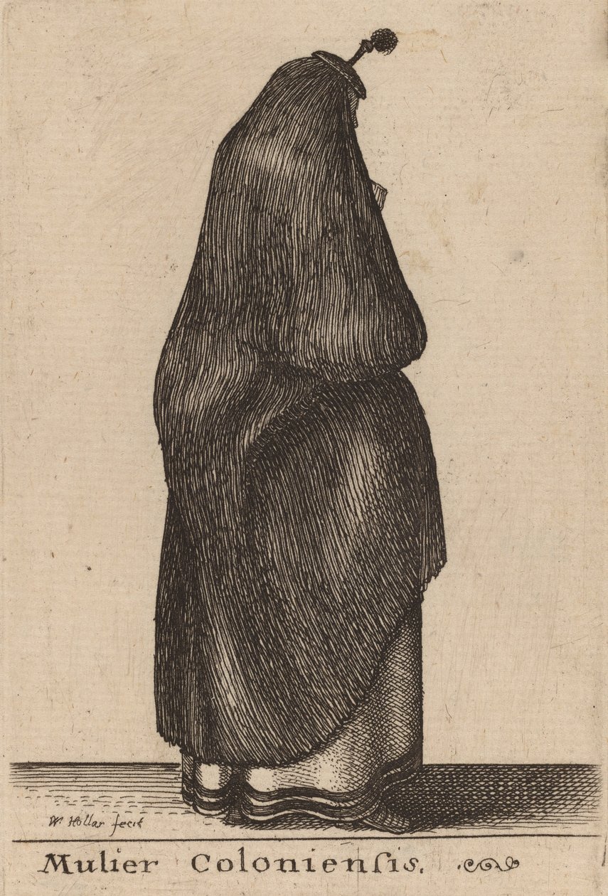 Kobieta z Kolonii. autorstwa Wenceslaus Hollar