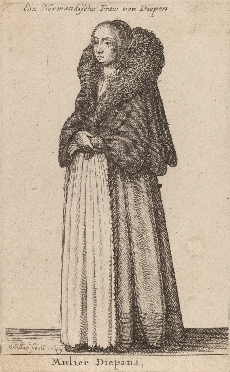 Kobieta z Diepany, 1649. autorstwa Wenceslaus Hollar