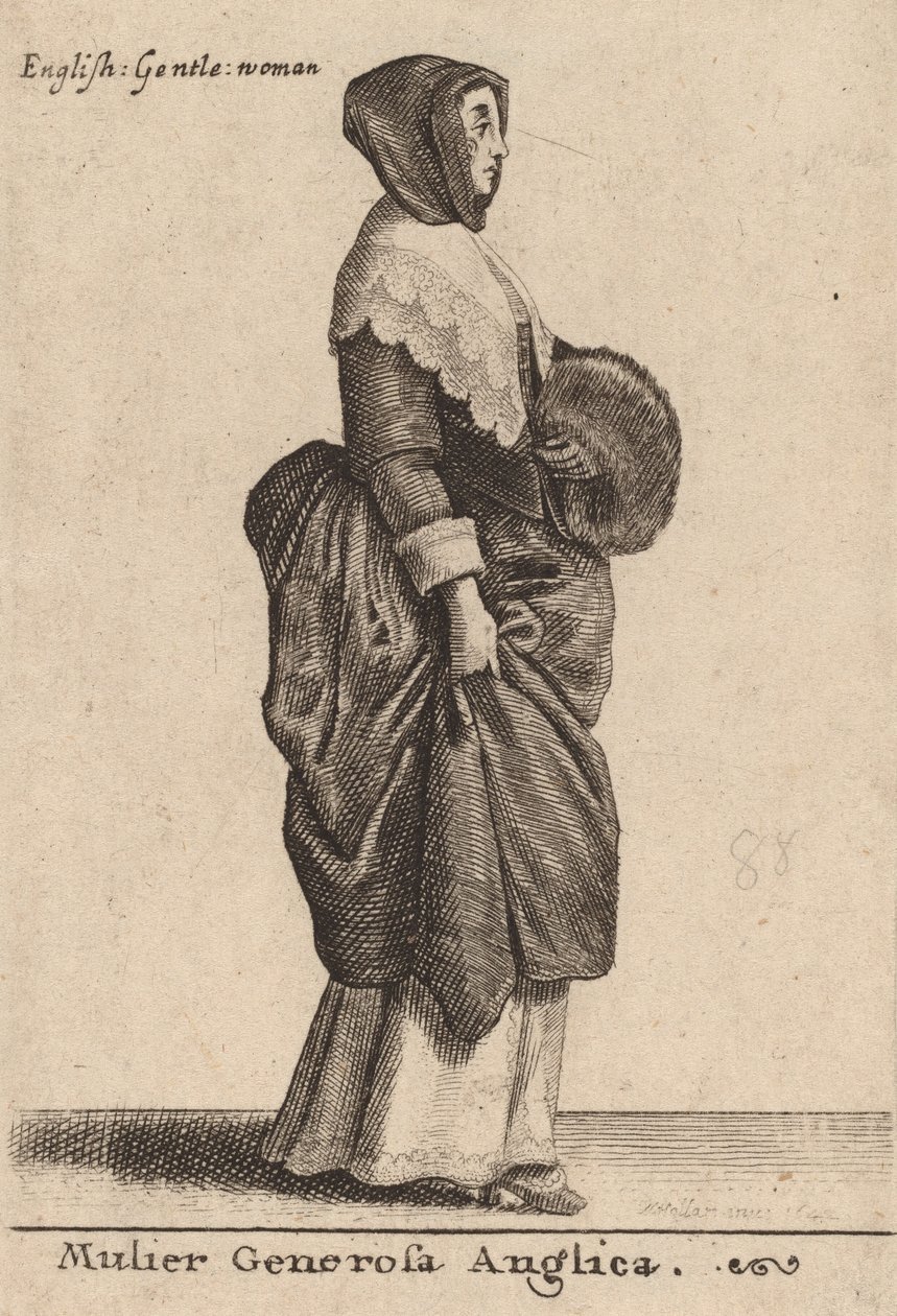 Hojna Angielka, 1642. autorstwa Wenceslaus Hollar