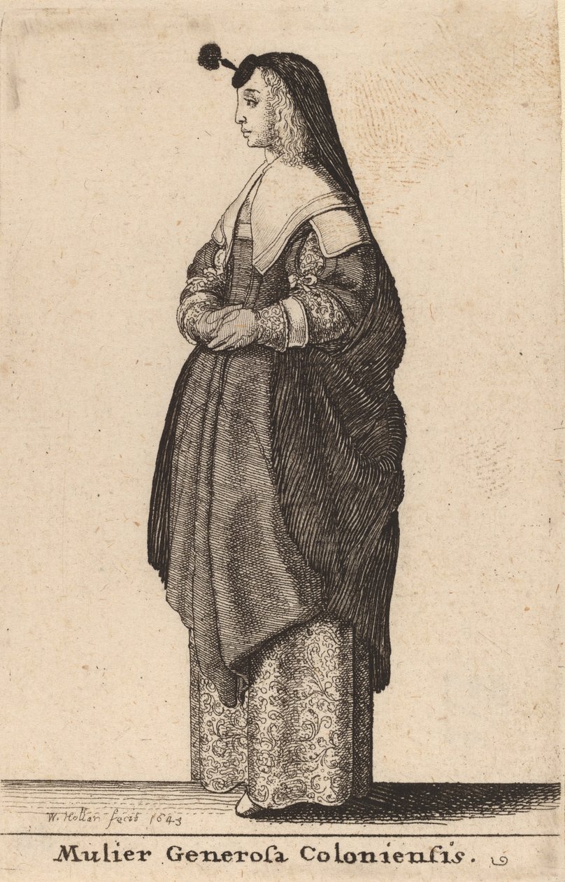 Hojna kobieta z Kolonii, 1643. autorstwa Wenceslaus Hollar