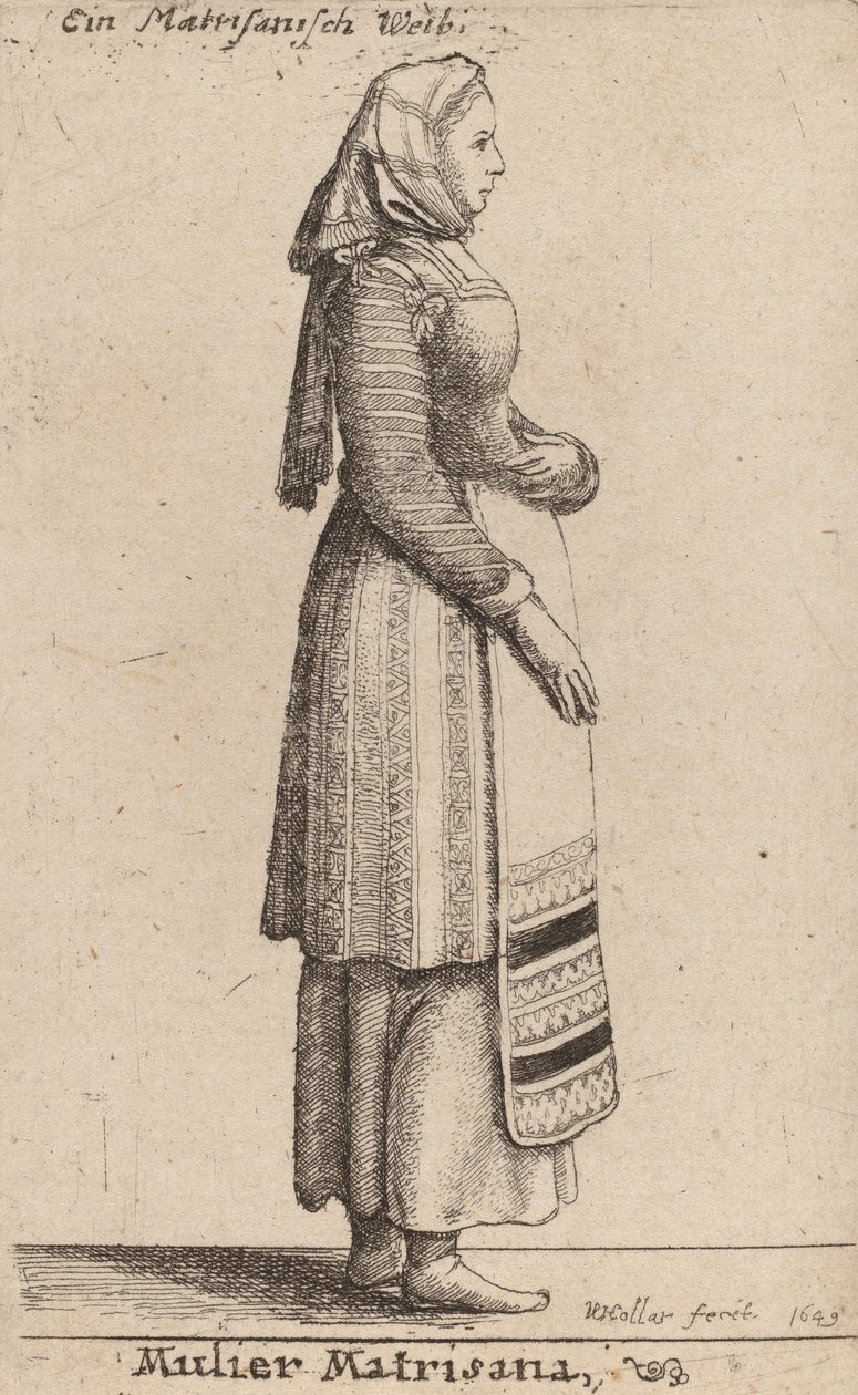 Kobieta Matrisana, 1649. autorstwa Wenceslaus Hollar