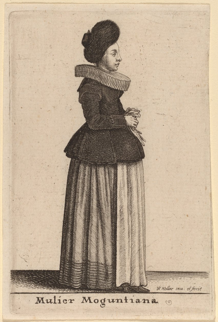 Kobieta z Moguncji autorstwa Wenceslaus Hollar