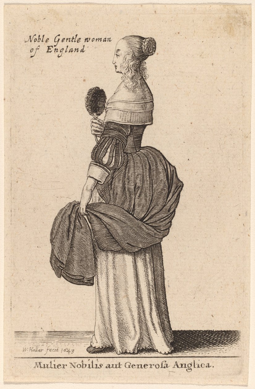 Szlachetna lub hojna angielska kobieta autorstwa Wenceslaus Hollar